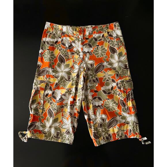 STYLE & CO. Multicolored Floral Cargo Crop Pants sz 6P - Picture 1 of 12